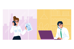 teleconference phone call office vector Product Image 1