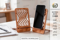 3D Phone Holder Laser Cut. Phone Stand SVG Product Image 1