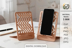 3D Phone Holder Laser Cut. Phone Stand SVG Product Image 1