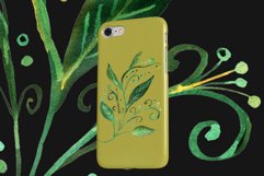 Abstract green watercolor botanical illustration Product Image 5