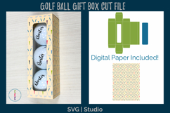 Golf Ball Gift Box SVG - Small Gift Box Cut File Template Product Image 1