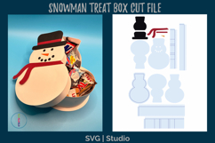 Snowman Treat Box SVG - Holiday Party Favor SVG Product Image 1