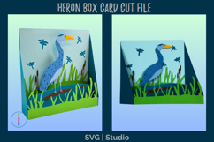 3D Layered Blue Heron Box Card SVG Cut File Product Image 2