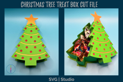 Christmas Tree Treat Box SVG - Holiday Gift Box Cut File Product Image 2