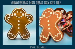 Gingerbread Man Treat Box SVG - Holiday Gift Box Cut File Product Image 2