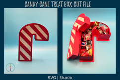 Candy Cane Treat Box SVG - Holiday Gift Box - Goody Box SVG Product Image 2