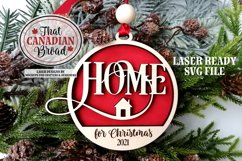 Home For Christmas THREE ORNAMENT SET, laser ready SVG FILE Product Image 3