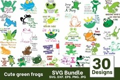 Cute Green Frogs SVG Bundle Product Image 1