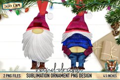 Double-Sided Christmas Cheeky Gnome Ornament PNG Design Product Image 4