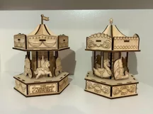 3D Wooden Carousel Laser Cut Design. Wooden Kids Toy SVG Product Image 4