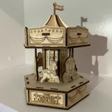 3D Wooden Carousel Laser Cut Design. Wooden Kids Toy SVG Product Image 4