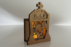 RIP Tombstone Candle Holder - Tea Light - Halloween Lantern Product Image 1