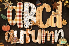 Fall Preppy Fall Floral Alphabet Clipart Product Image 1