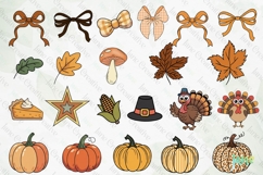 Fall Preppy Fall Floral Alphabet Clipart Product Image 6