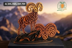 3D Aries Zodiac Stand - 3mm Laser File Product Image 1