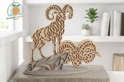 3D Aries Zodiac Stand - 3mm Laser File Product Image 2