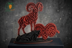 3D Aries Zodiac Stand - 3mm Laser File Product Image 3