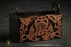 3D Multilayer Haida Bear Box Laser Cut File - 3mm Plywood Product Image 1