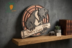Dad's Cozy Den 3D Layered Bear Sign Product Image 2
