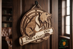Dad's Cozy Den 3D Layered Bear Sign Product Image 3