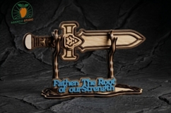 3D Father's Day Sword Laser Cut File SVG Product Image 3