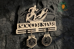 3D Soccer Medal Holder &amp; Medals Laser Cut Files Product Image 2