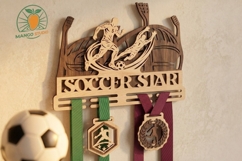 3D Soccer Medal Holder &amp; Medals Laser Cut Files Product Image 3