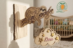 Sloth Nursery Name Sign Laser Cut File SVG Product Image 3