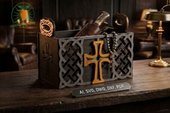 Celtic-Cross-Caddy Box_Laser Cut_Pack Product Image 1