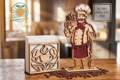 Chef &amp; Coffee Napkin Holder SVG Product Image 1
