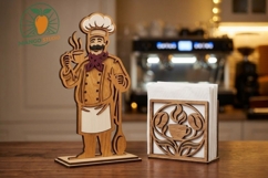 Chef &amp; Coffee Napkin Holder SVG Product Image 3