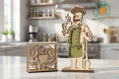 Chef &amp; Coffee Napkin Holder SVG Product Image 2