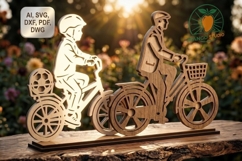 Family Bike Trip 3D Laser Cut Vector File Product Image 1