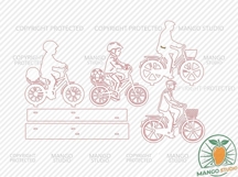 Family Bike Trip 3D Laser Cut Vector File Product Image 4