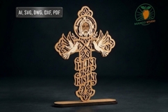 3D He Is Risen Easter Cross 3mm Product Image 1