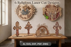 6 Religious Laser Cut Designs Bundle Product Image 1