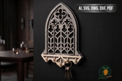 Gothic Arch Key Holder Laser Cut File SVG Product Image 1