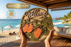 3D Summer Mango Welcome Sign SVG Product Image 1