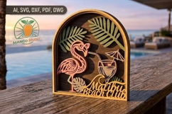3D Malibu Beach Club Layered SVG Stand Product Image 1