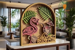 3D Malibu Beach Club Layered SVG Stand Product Image 2