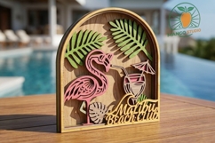 3D Malibu Beach Club Layered SVG Stand Product Image 3