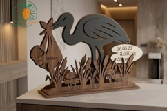 Stork Baby Birth Metric SVG Laser Cut File Product Image 3