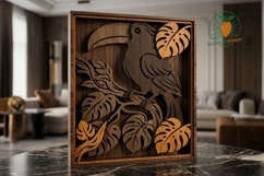 3D Layered Toucan SVG Laser Cut File Product Image 3