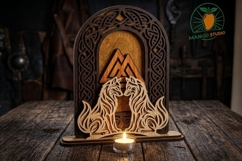 3D Viking Wolves Laser Cut File 3mm SVG Product Image 2
