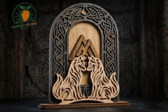 3D Viking Wolves Laser Cut File 3mm SVG Product Image 3