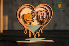 3D Drip Heart SVG Laser Cut File Product Image 3