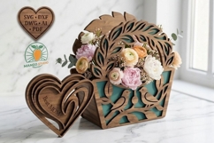 3D Flower Basket Laser Cut File SVG Product Image 1