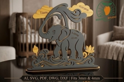 Baby Metric Elephant Laser Cut File Product Image 1