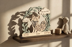 Fox Baby Birth Announcement Laser SVG DXF Product Image 2