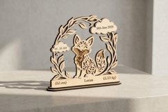 Fox Baby Birth Announcement Laser SVG DXF Product Image 3